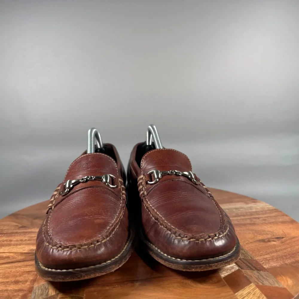Cole Haan Women Brown Leather Bit Loafers Handsewn Moccasin Shoes 7.5 B Brazil